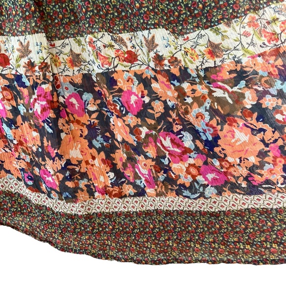 Anthropologie Fei Silk Floral Off The Shoulder Blouse Top Cottagecore Boho Med M - Picture 3 of 7